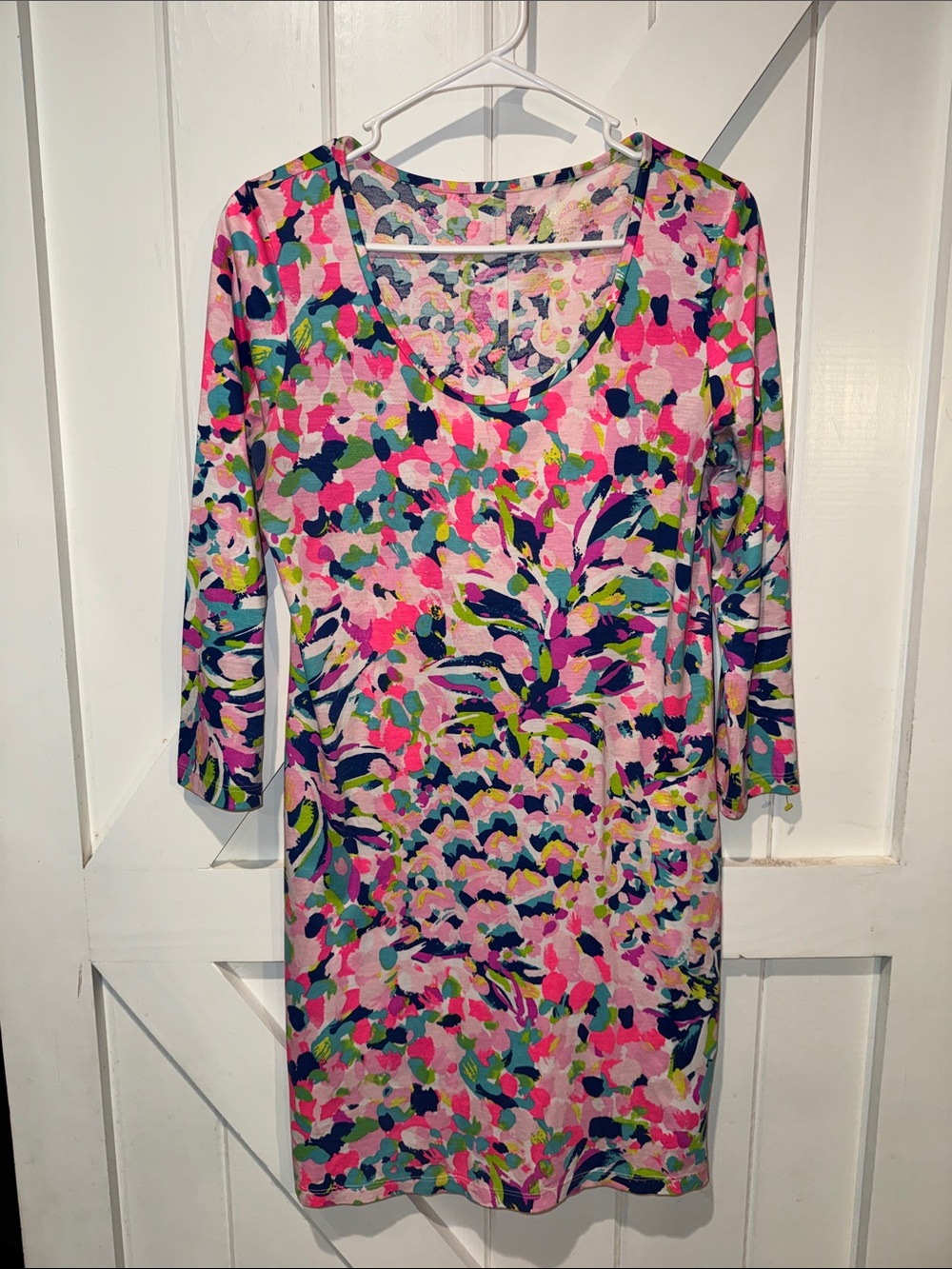 Lilly Pulitzer Pink Floral Print T-Shirt Dress Medium
